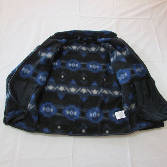 Wrangler Boy's XXL Aztec Print Sherpa Lined Full Zip Jacket - Blue - Picture 3 of 3